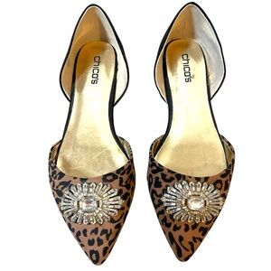 Chico's Leopard Print Flats with Embellishment
